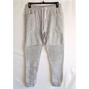 Fitwear Womens Biker Joggers XL Light Gray Drawstring Waist Tapered Leg NWT